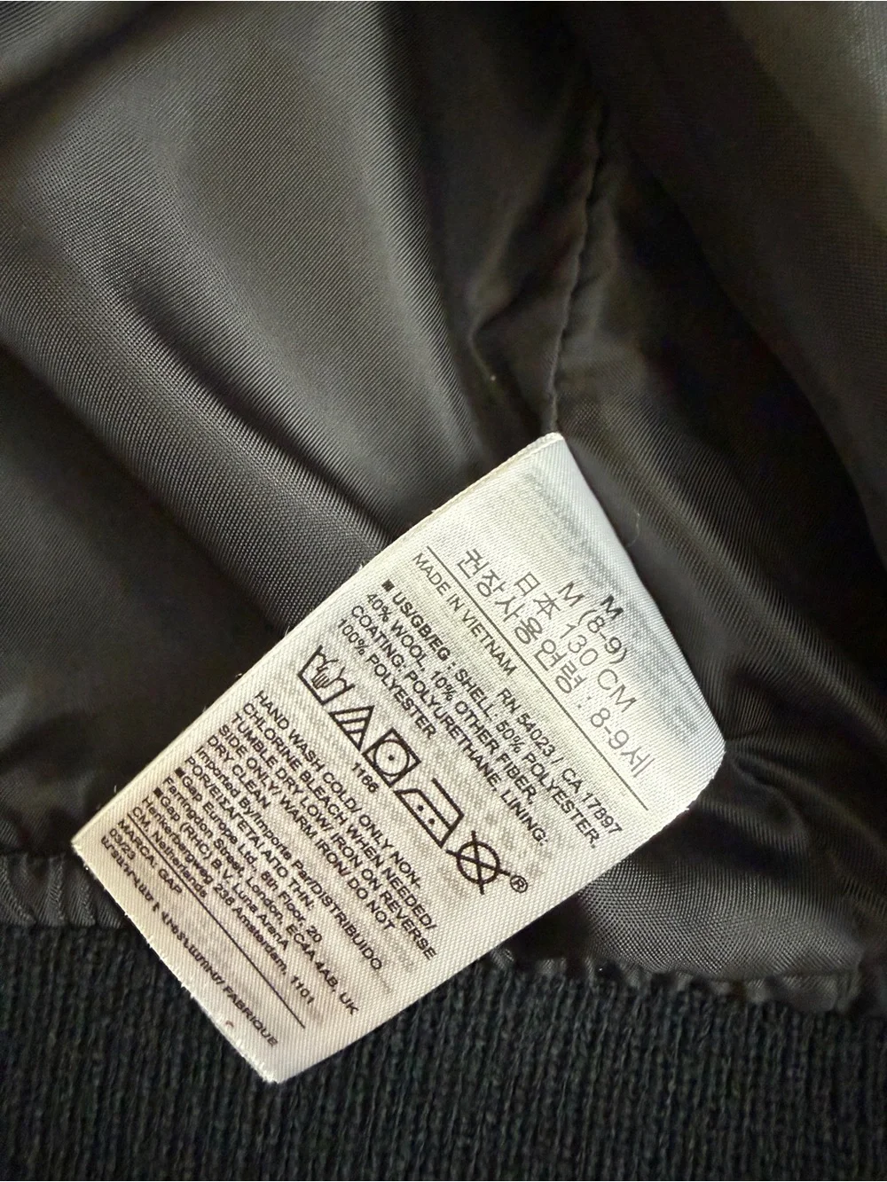 Gap Kids Varsity Letterman Jacket Wool Blend Bomber Coat Size M (8)